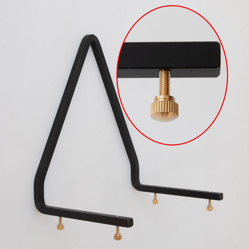 Konsole, Standard, gebogen, m. 4 Rändelschrauben aus Messing