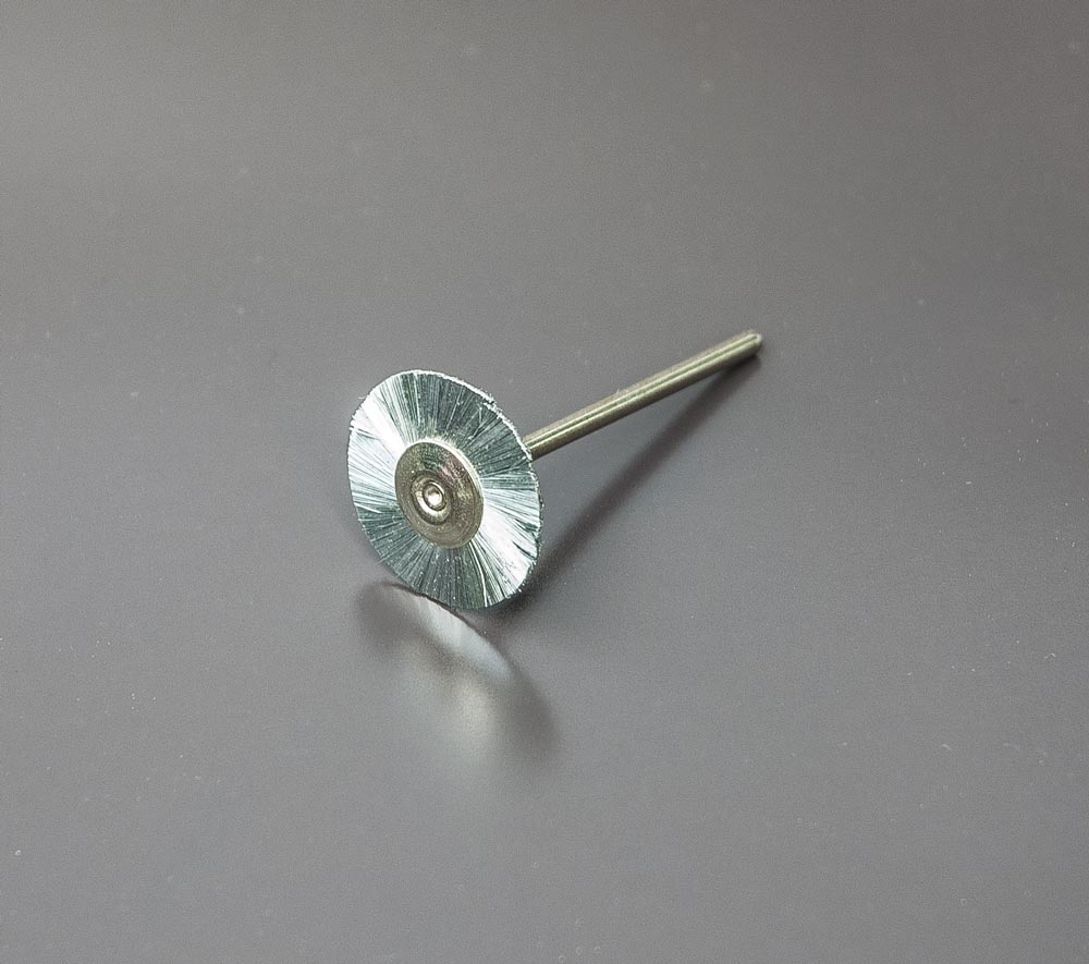 V2A-Stahldraht 0,08 mm, glatt, 22 mm Ø, mit Schaft