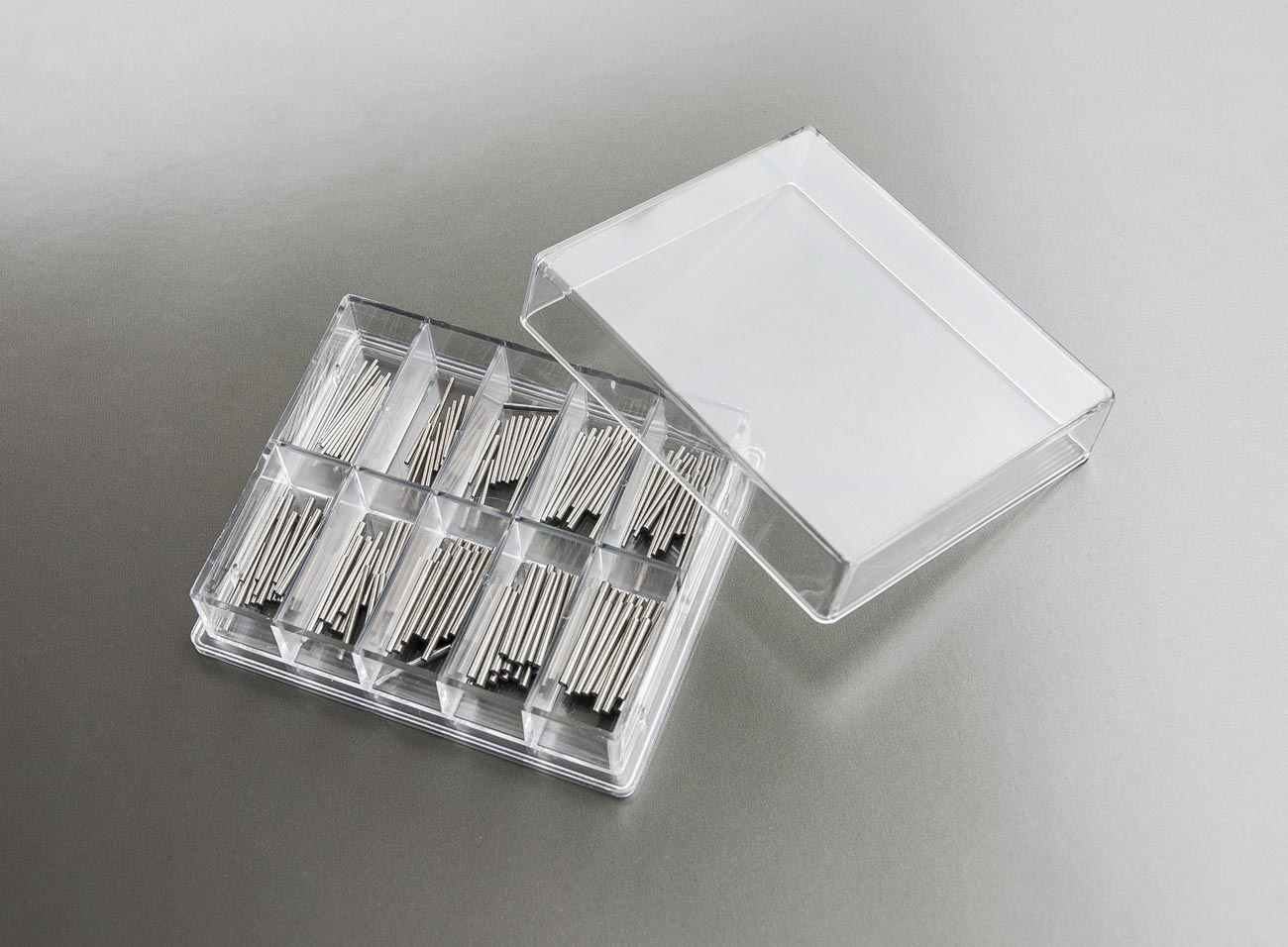 Konische Vorsteckstifte Sortiment Stahl kleine Sortierung Fächerbox mit 10 x 20 Stück