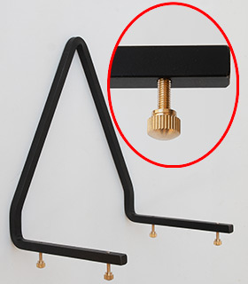 Konsole, Standard, gebogen, m. 4 Rändelschrauben aus Messing
