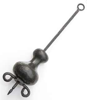 Bleibirnen-Pendel, Modell Mayet, patiniert, ca. 200 g.