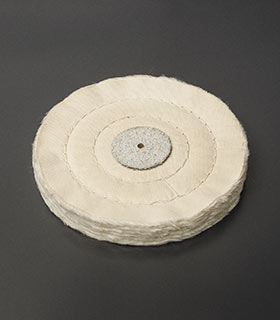 Polierschwabbel, feiner&nbsp;Baumwollstoff, gesteppt, 125&nbsp;mm&nbsp;Ø